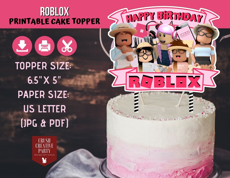 roblox cake topper printable roblox centerpiece roblox party supply roblox sticker cake toppers craft supplies tools jan takayama com