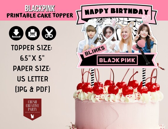 blackpink cake topper blackpink sticker printable personalised blackpink centerpiece blackpink party decor blackpink party supply cake toppers craft supplies tools jan takayama com