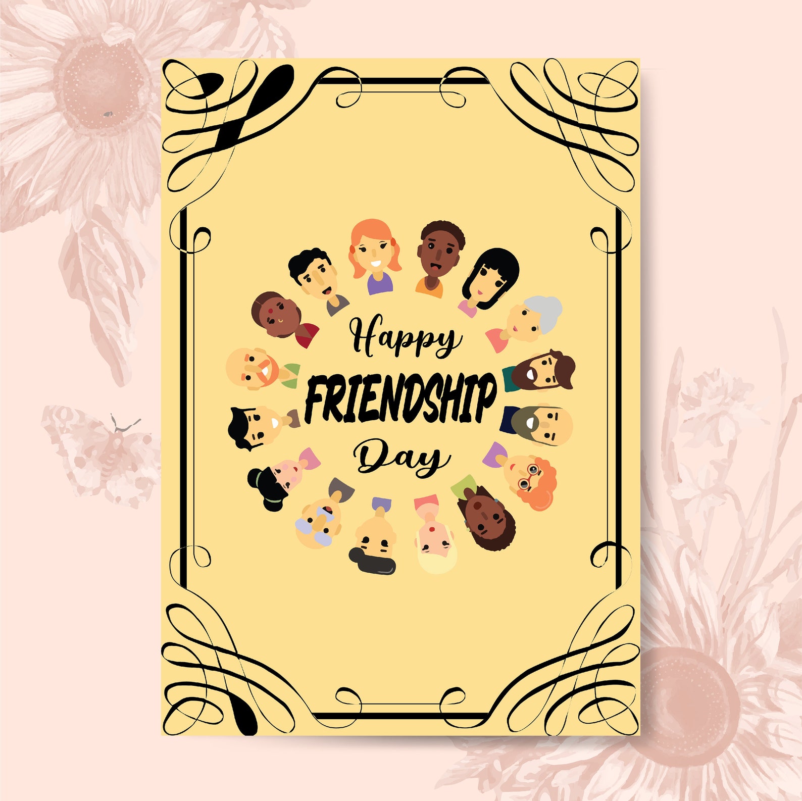 Friendship Day Greeting Card Design for Print Printable Svgs - Etsy