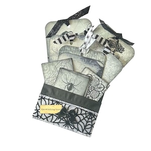 HALLOWEEN LOADED POCKET - Fall, Autumn, witches, Paper Bag Pocket, Junk Journal, Journal, Journaling Cards, Ephemera, Embellished