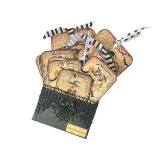 HALLOWEEN LOADED POCKET - Fall, Autumn, witches, Paper Bag Pocket, Junk Journal, Journal, Journaling Cards, Ephemera, Embellished