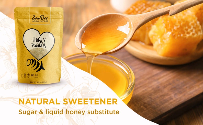 HONEY POWDER 10 oz - Natural Sweetener - Sugar Substitute immagine 5
