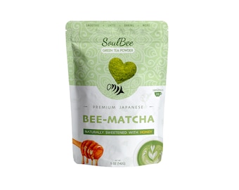 HONEY MATCHA 5 oz - Instant Natural Matcha Tea Sweeten with Honey