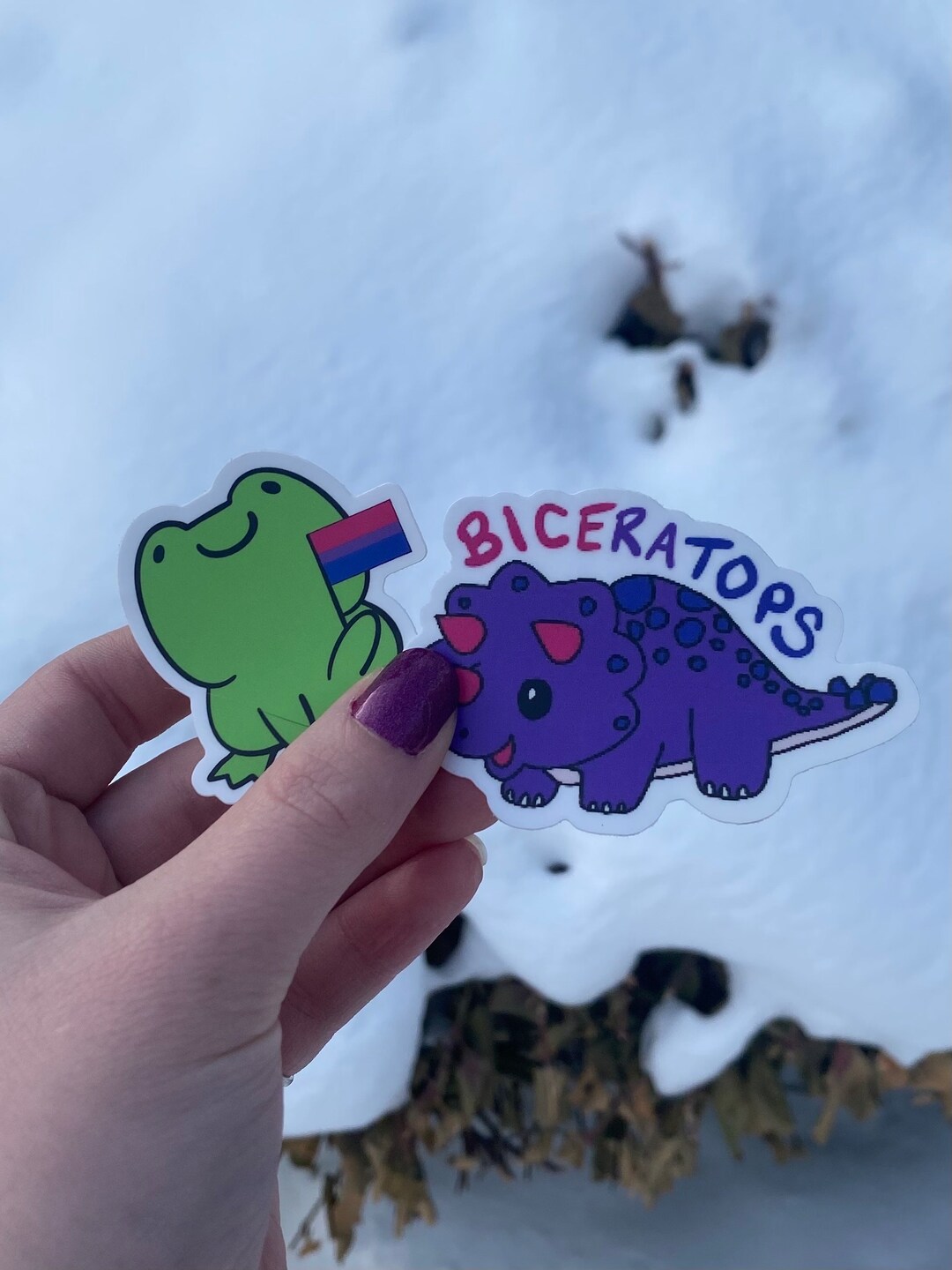 Bisexual Pride Sticker Bundle | Biceratops & Frog - Etsy
