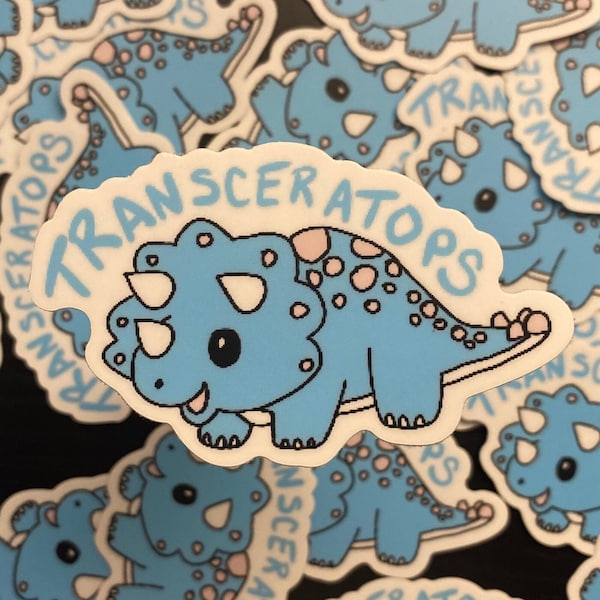 Blue Transceratops | Dinosaur Pride Sticker | Transgender Pride