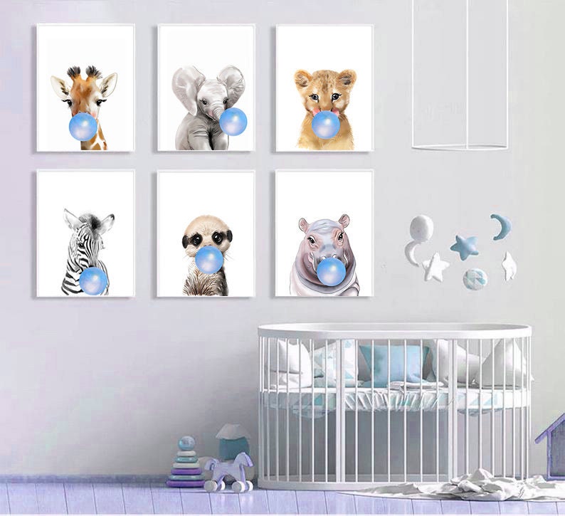 Baby Animal Prints Boy Nursery Decor Safari Nursery Prints Etsy