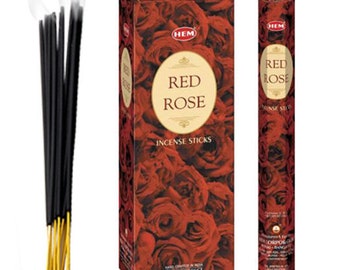 Encens Rose rouge The Indian Connection - Marque Hem - Environ 120 bâtonnets