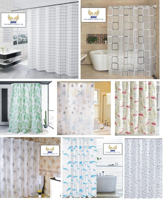 Shower Curtain PEVA Waterproof Sephina Printed Bathroom | Etsy UK