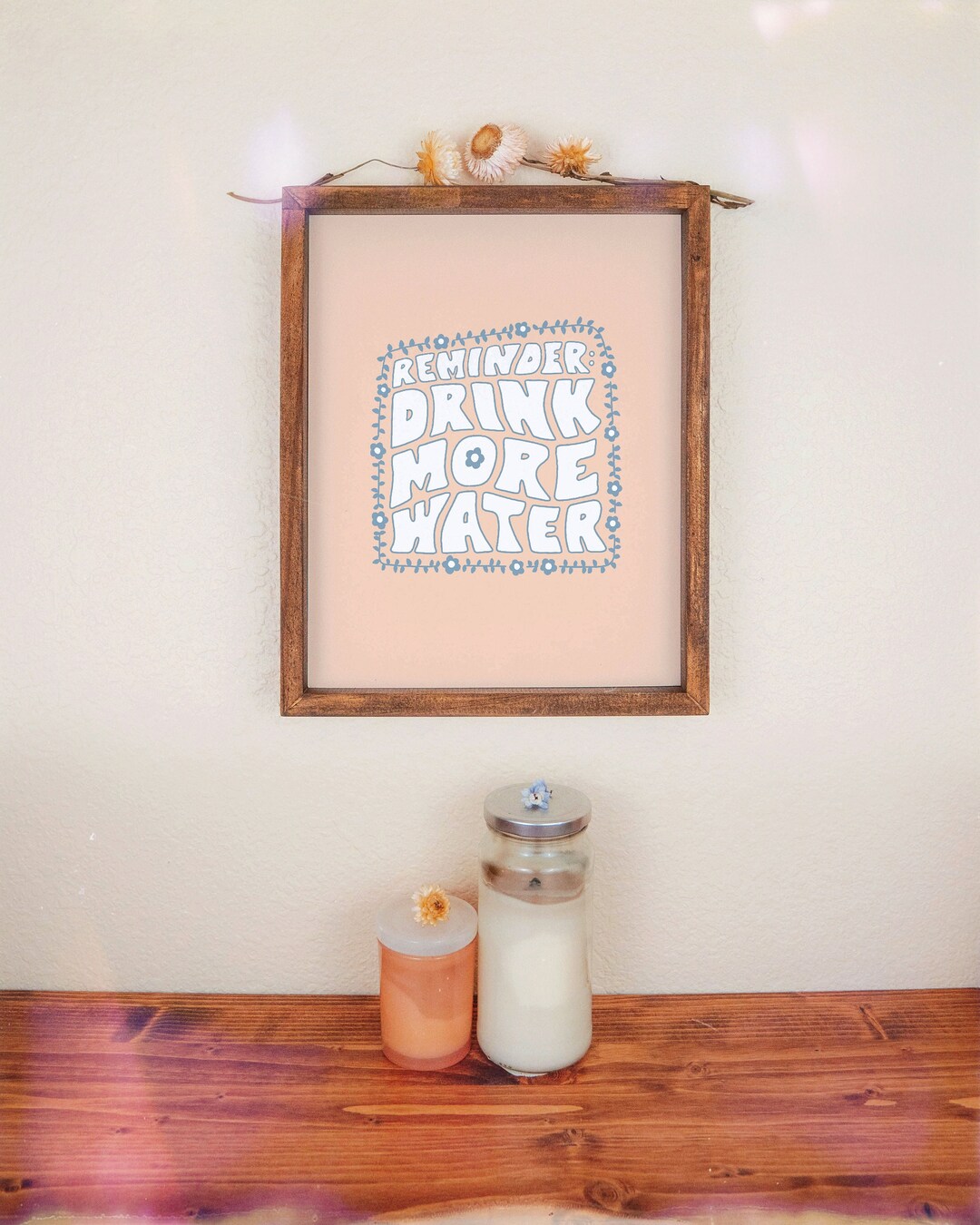 Water Bottle Reminder Print Drink More Water Wall Art - Etsy