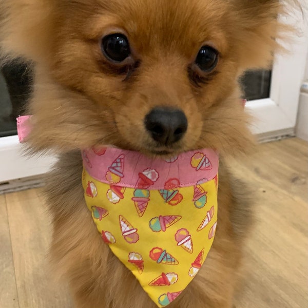 Ice cream Bandana for Dogs/Cats slide on collar