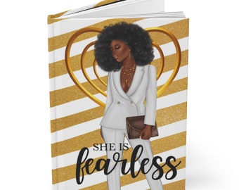 Afro Black Women Empowerment Journal: She Is Fearless Notebook, Affirmation Mindset Inspirational Gift