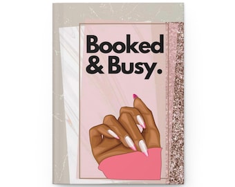 Booked and Busy Hardcover Journal: Goal Setting Planner for Black Nail Tech Empowerment