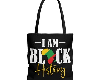 Bolso tote "I AM Black History": bolso de hombro de estilo afrocentrista para mujer.