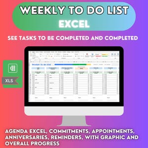 Lista cose da fare Agenda Excel impegni appuntamenti ricorrenze promemoria scadenze riunioni visualizzazione settimanale