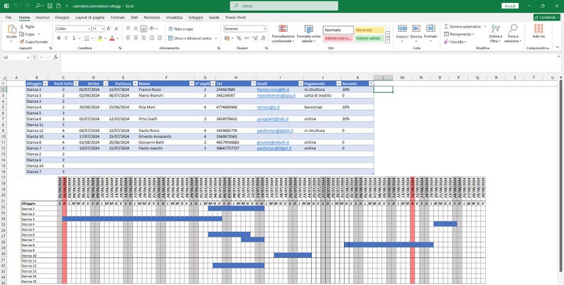 May include: A spreadsheet with a Gantt chart showing project timelines. The spreadsheet includes columns for project name, start date, end date, and project manager. The Gantt chart shows the duration of each project and the progress made. The chart is color-coded to indicate the status of each project.