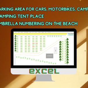 Excelソフトウェア 駐車場 車 バイク キャンピングカー テント キャンプ用スペース 傘の数 ビーチ管理 整理 数える