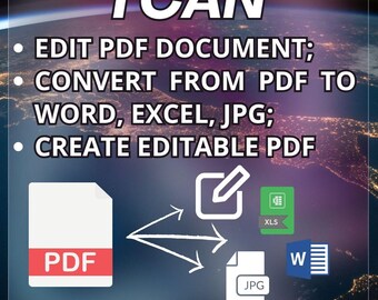 Edito y convierto archivos PDF a documentos de Word, Excel y JPG, o viceversa. Creo PDF editables e imprimibles, y puedo añadir o eliminar imágenes y gráficos personalizados.