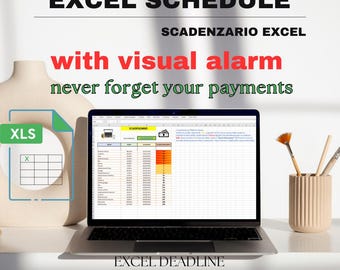 Excel schedule with visual alert for rent subscription bill installment save deadlines software spreadsheet