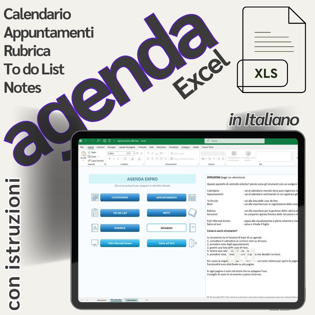 Agend Using Card Electronic Excel Agenda With Calendar Appointments to Do List Address ...