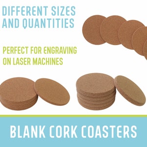 Sublimation Coasters With Cork Bottom Round/square Set of 2 
