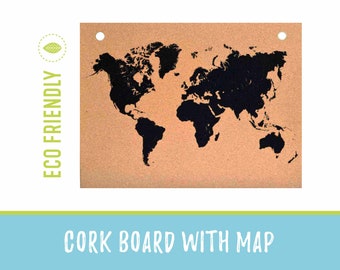 Map Cork Board | Pin board | Message board | Memo Board • MA015
