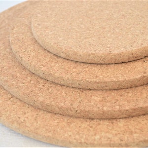 Cork Hot Pads Cork Trivet in Square and Round shape, Chunky Hot Pads Natural Cork Cork hot pot holders MA008 image 6