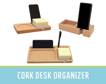 Unique Cork Desk organizer for home office, items organizer, Father's Day Gift, Pencil holder, Phone holder, Teacher Gift • MA026