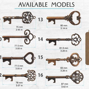 Geassorteerde sleutel flesopener huwelijksbedankjes, skelet sleutel huwelijksbedankjes, skelet sleutel flesopener huwelijksbedankjes voor gasten in bulk MA001 afbeelding 3
