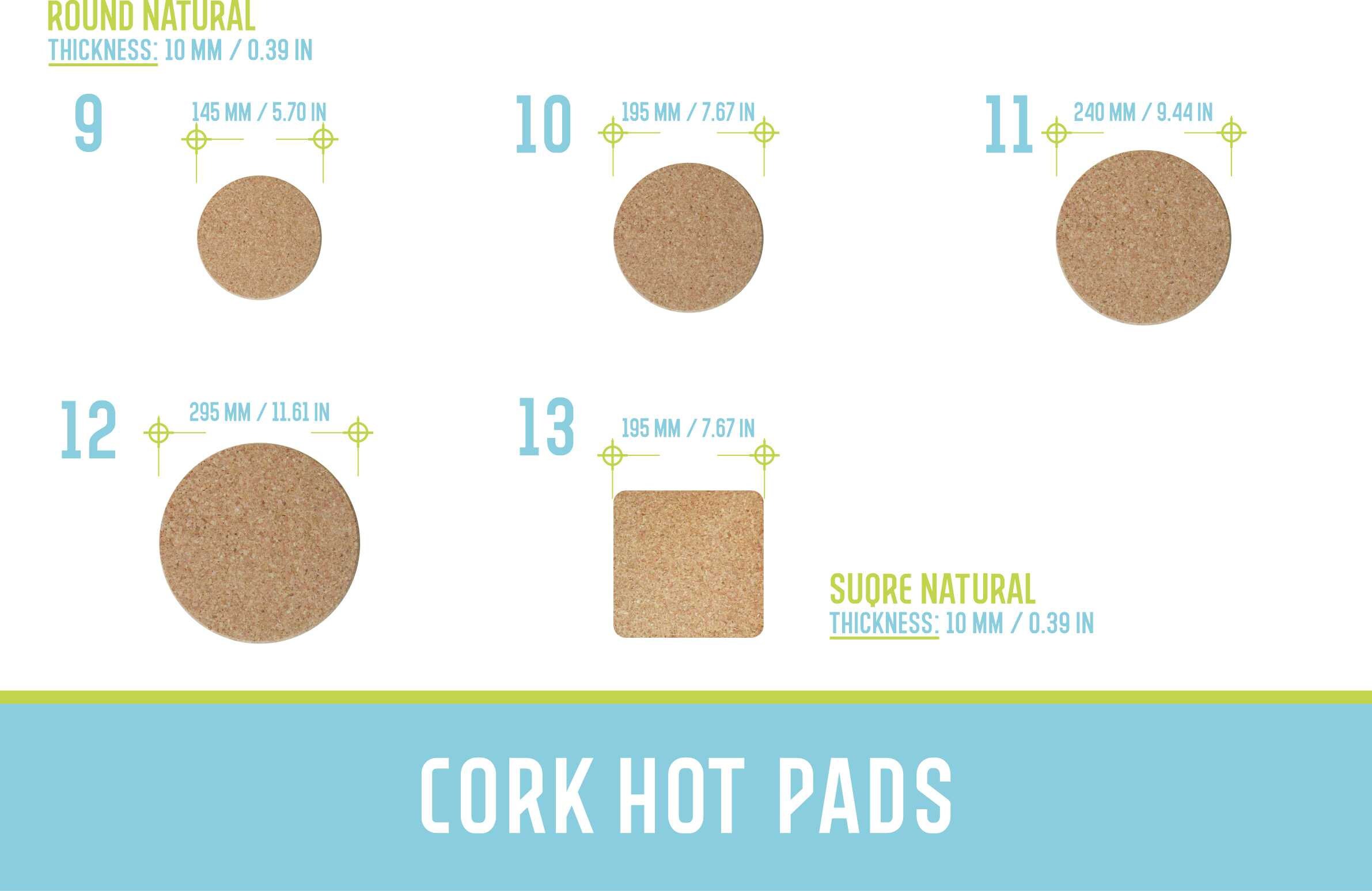 Cork Hot Pads Cork Trivet in Square and Round Shape Chunky Etsy