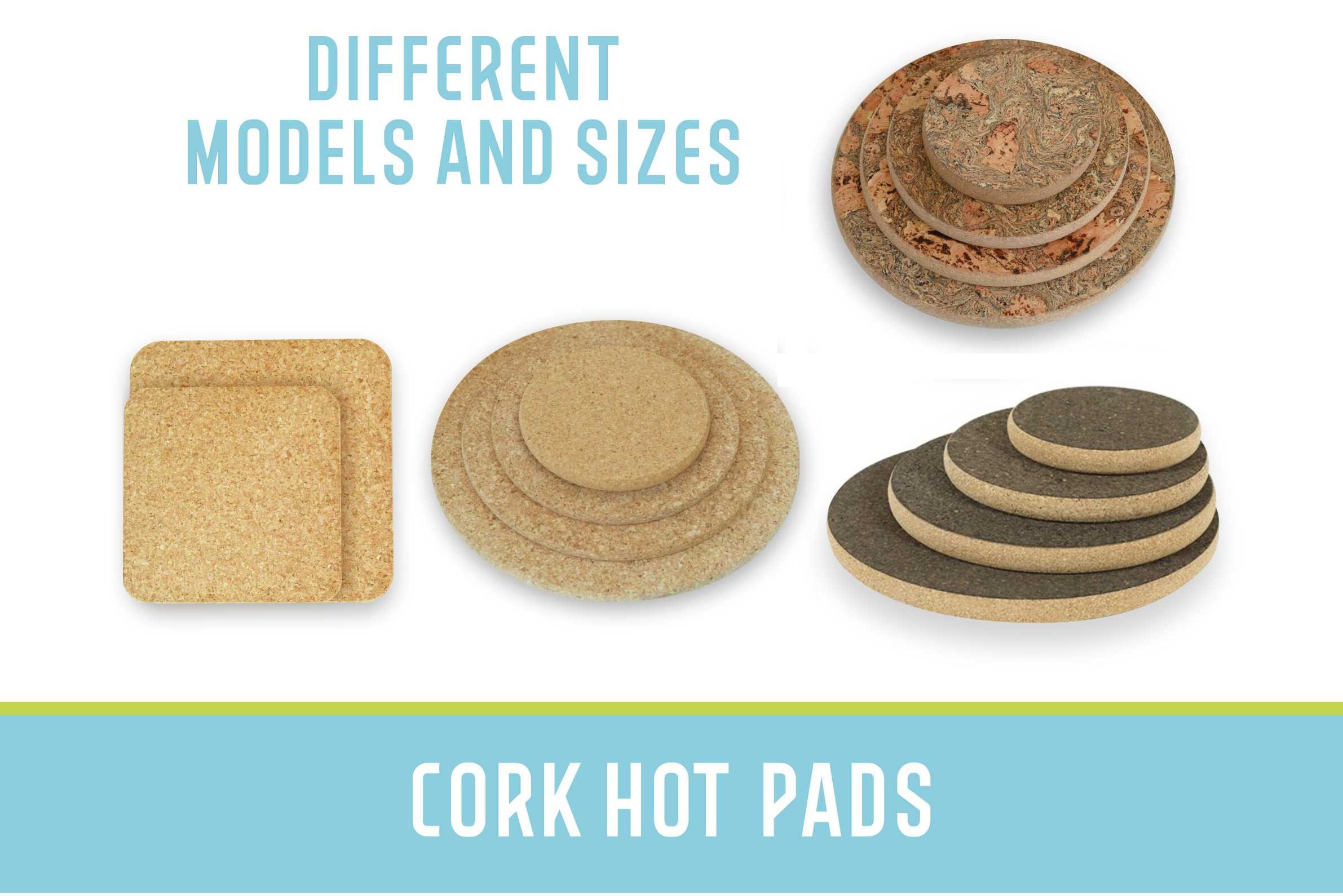 Cork Hot Pads Cork Trivet in Square and Round Shape Chunky Etsy