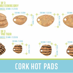 Cork Hot Pads Cork Trivet in Square and Round shape, Chunky Hot Pads Natural Cork Cork hot pot holders MA008 image 4