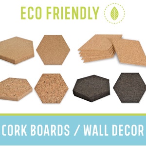 1 Set Self-Adhesive Cork Board Tiles Wall Mounted Cork Board Self Hexagon  Creative Wall Message