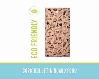 Food Design Cork Board: Kitchen Pin Board (17.7x7.87 in)