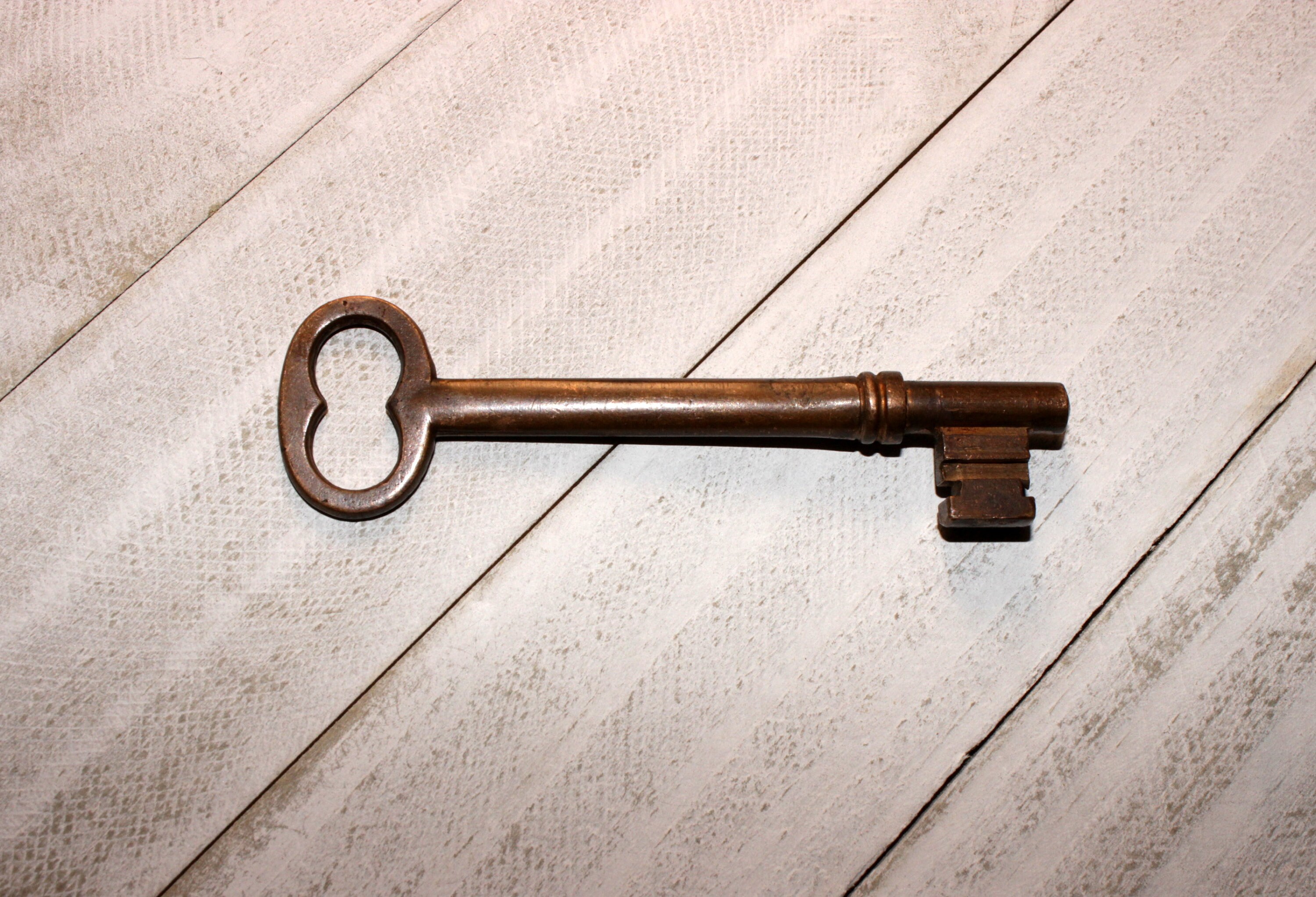 Authentic Antique Ornate Brass Skeleton Key Vintage Solid Etsy