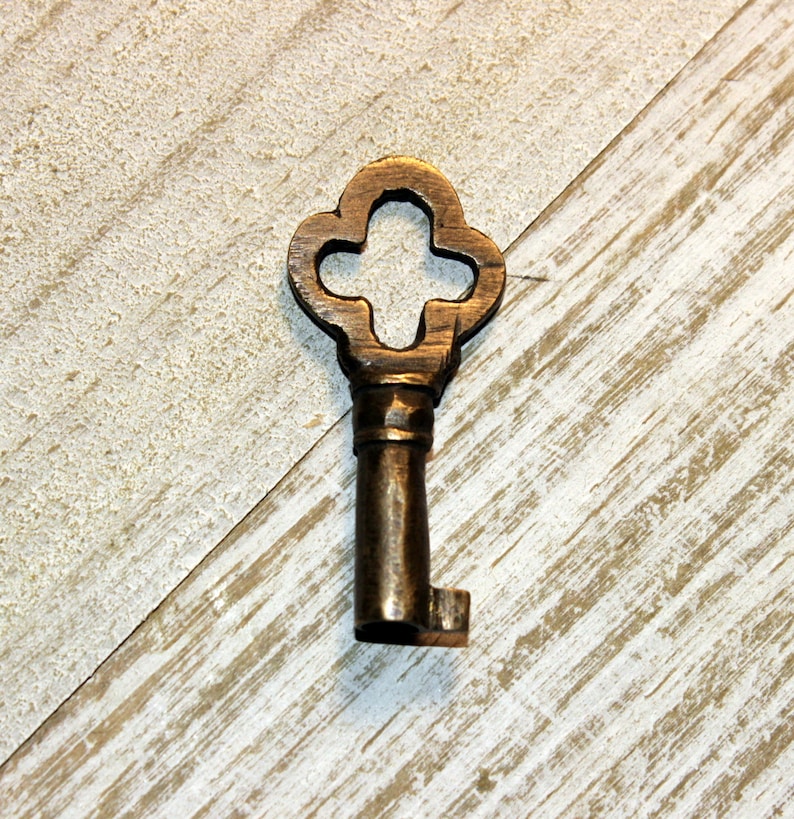 Authentic Antique Small Ornate Brass Skeleton Key Vintage Etsy