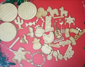 Christmas  Fiesta DIY painting ornament kit| Decorate yourself kits| perfect bonding hobby for the whole family. Mexican Christmas/ blanks