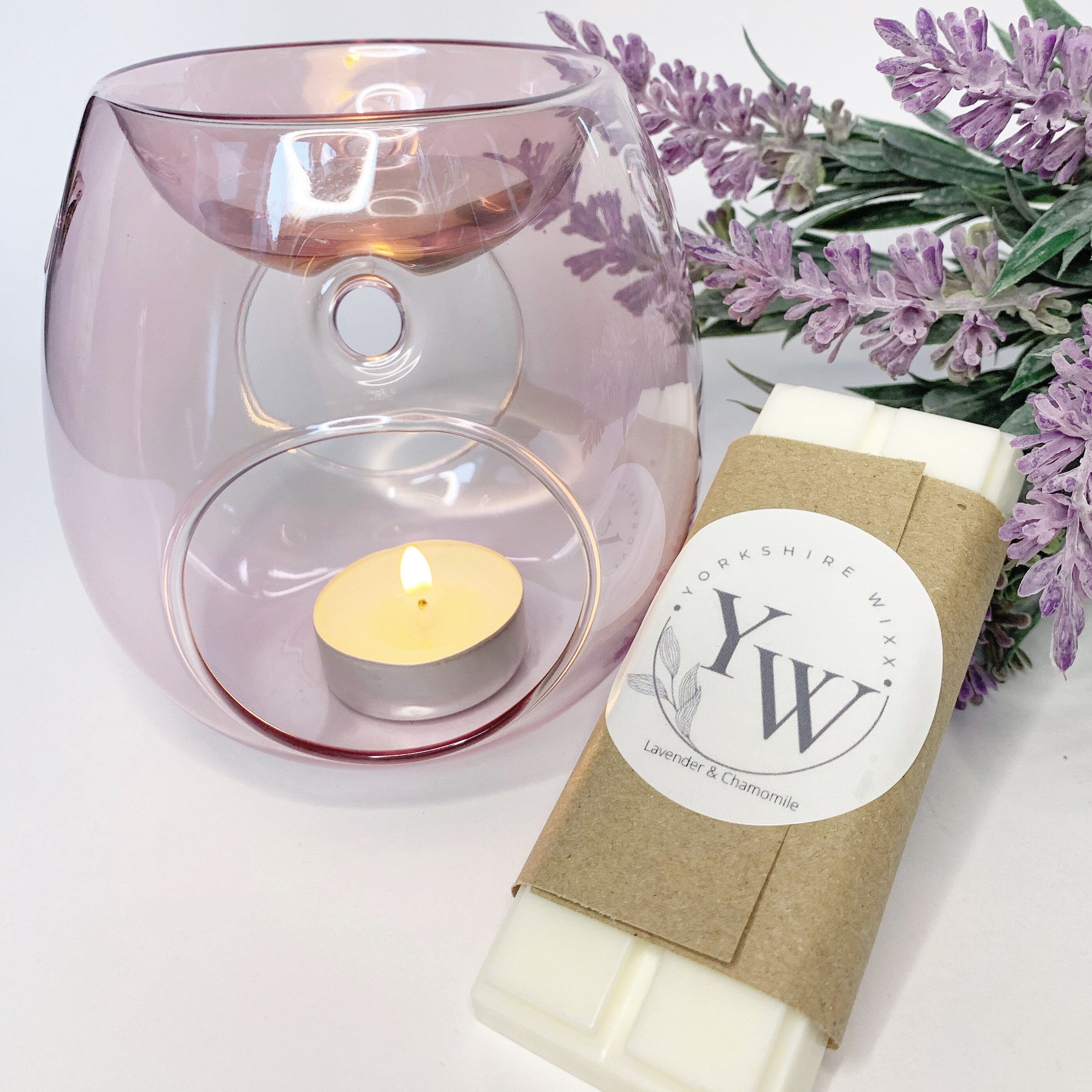 Glass Wax Melt Burner Pink burner Wax Melt snap bar Etsy