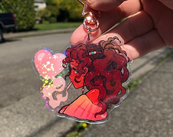 Heart Puff Keyring