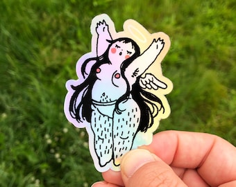 Holographic Cherub Sticker