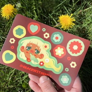 Hoja de pegatinas de flores de verano