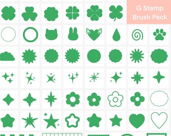 G Stamp Procreate Brush Pack