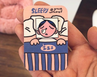 Sleepy Enamel Pin