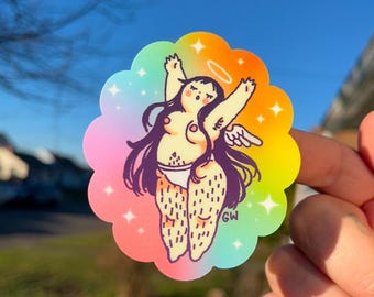 Chubby Angel Matte Sticker