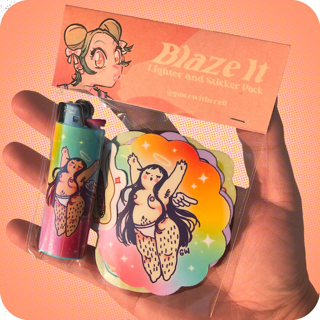 Chubby Angel Lighter Sticker Pack Etsy