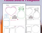 Vision Board Template, Manifestation Board, Goal-Setting, Vision Board Printable, Self-Expression, Digital Download, Dream Board