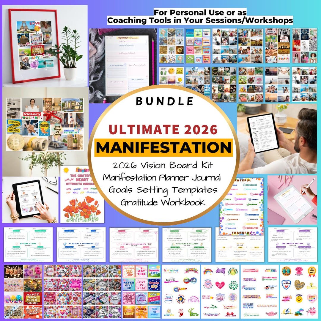 Ultimate 2026 Manifestation Bundle | Vision Board Kit, Planner ...