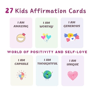Ermächtigende Kinder Affirmationskarten, Positive Affirmationen für Kinder, Kinder Affirmationskarten, Digital Download Karten