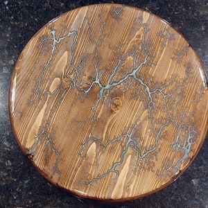 Handgefertigte Lazy Susan, Lichtenberg Fraktal Brennen