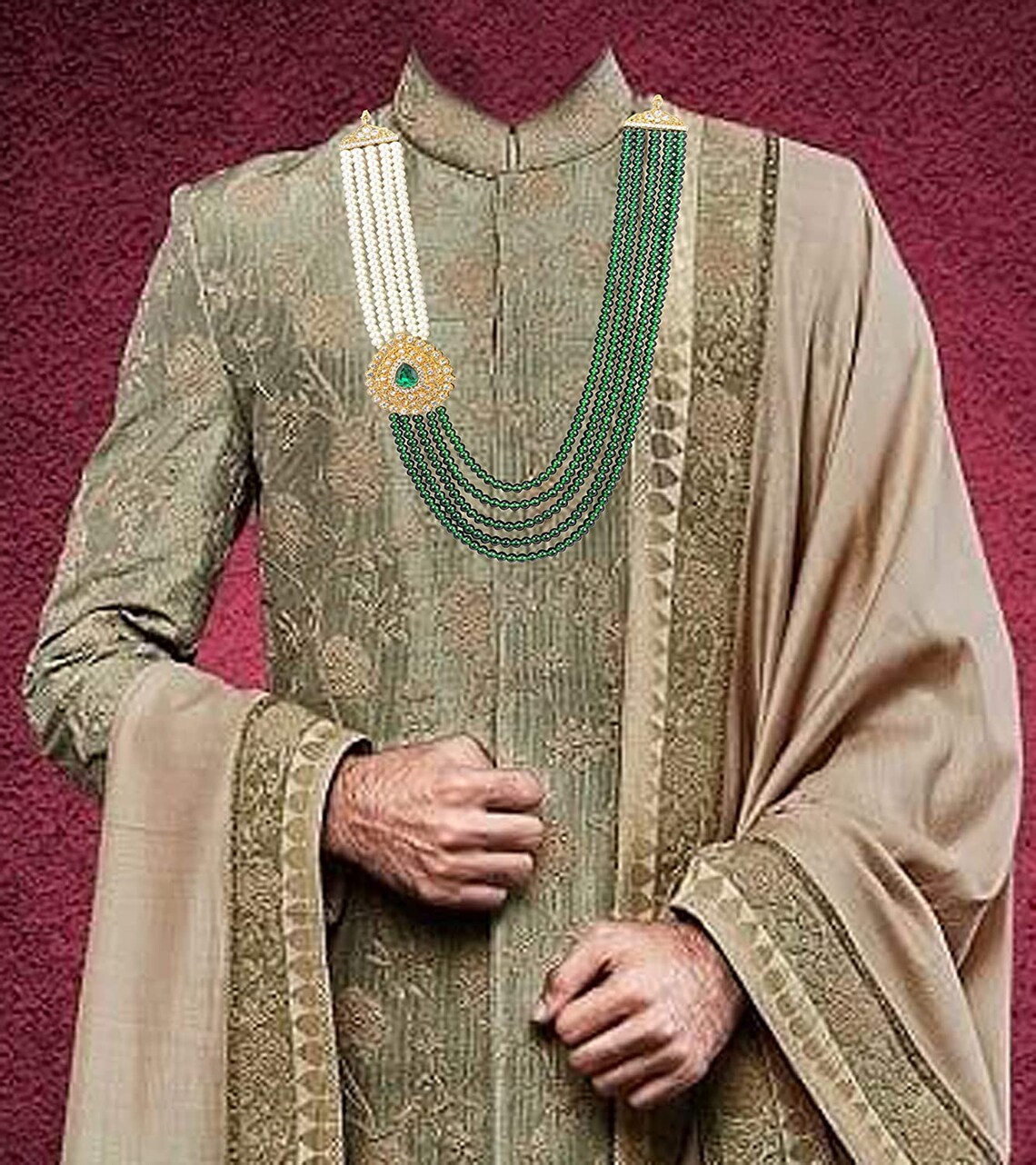 Indian Men Jewelry/ Necklace For Groom/ Sherwani Mala/ Etsy