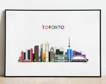 Toronto Skyline Art Print | Rainbow Colors | Silhouette | Gay Toronto | Toronto Cityscape | Ontario | Toronto City Poster | Gay Wall Art